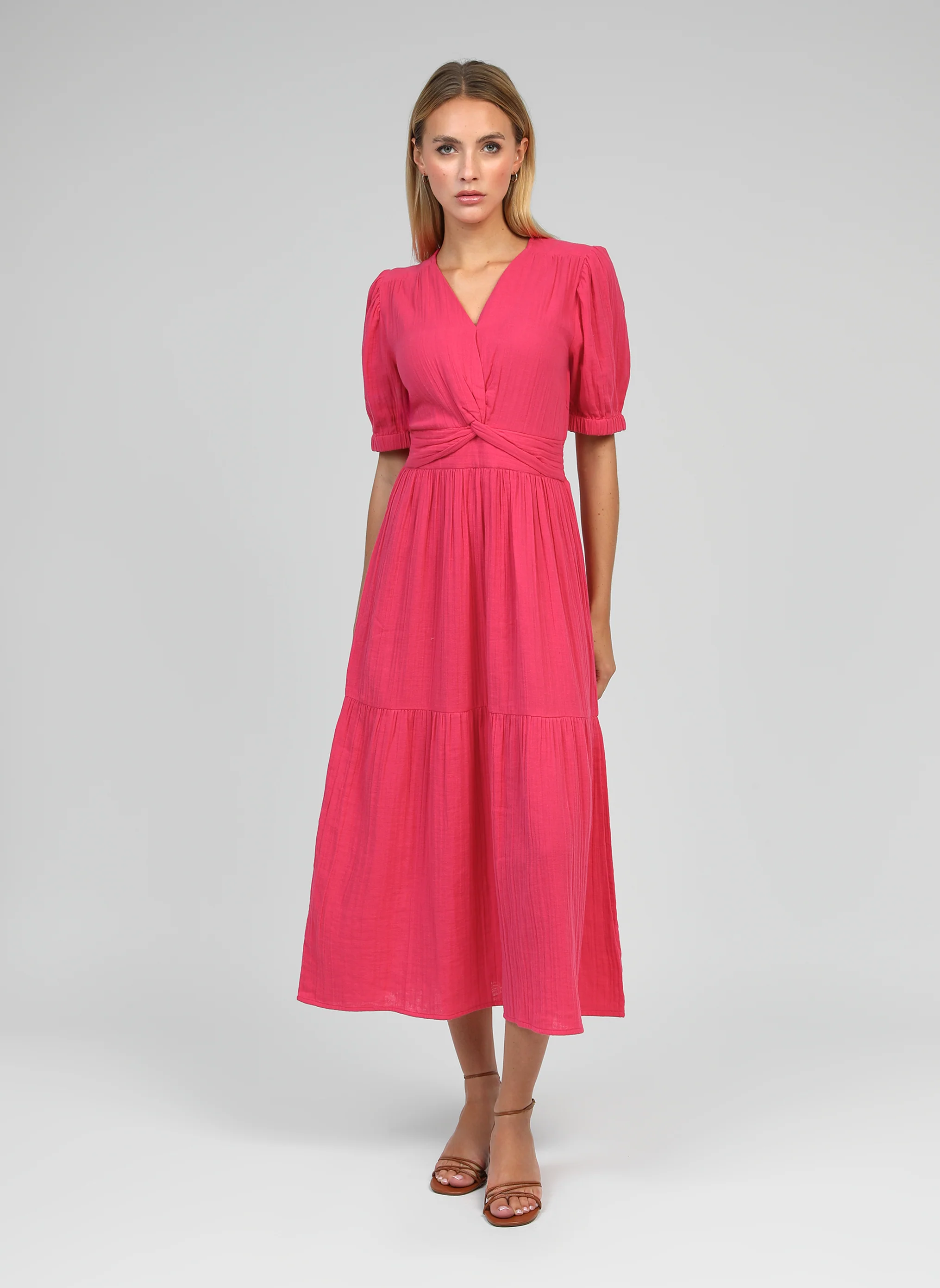 ROBE MIDI ODOUMILO framboise