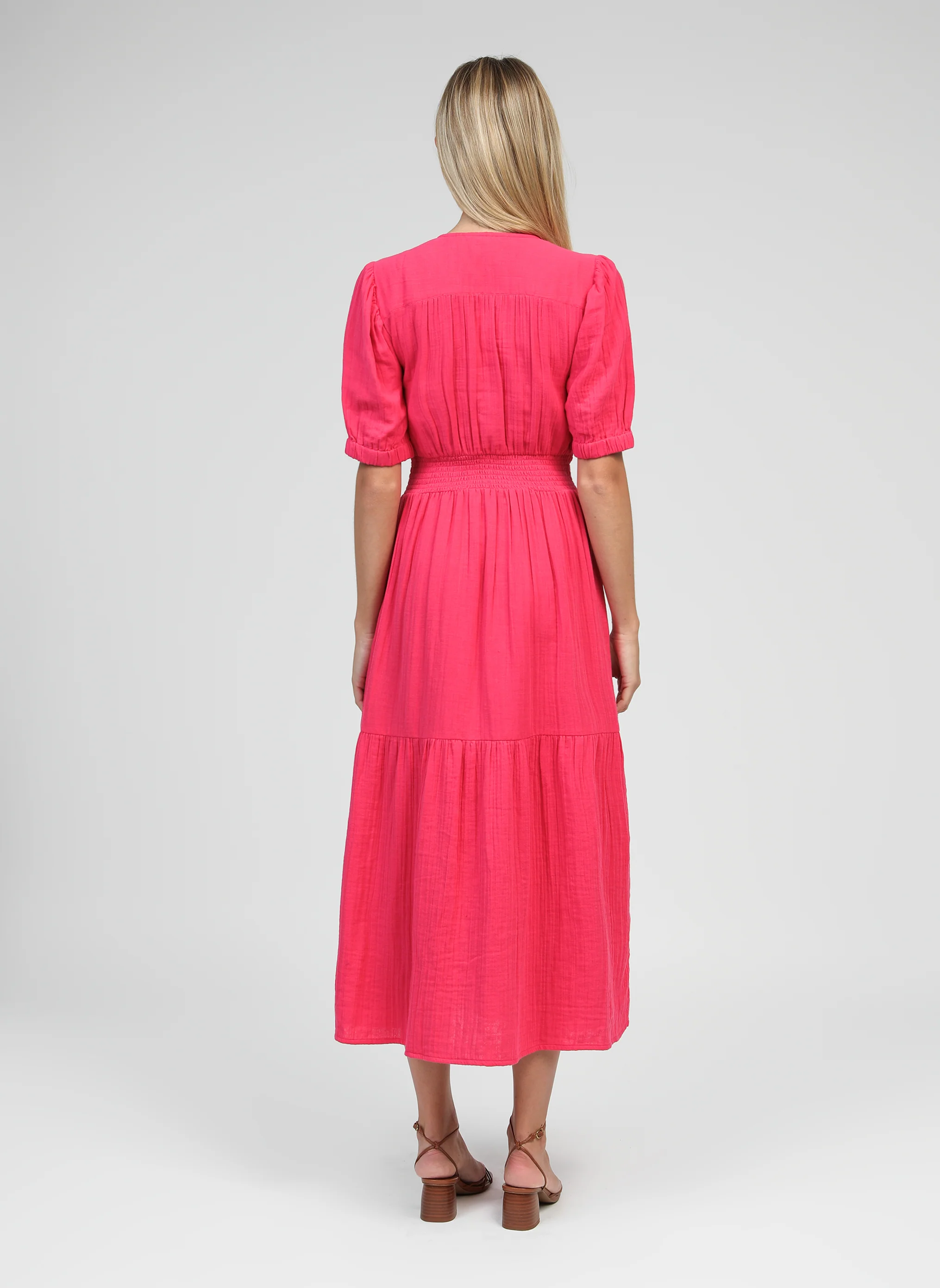 ROBE MIDI ODOUMILO framboise - Image 4