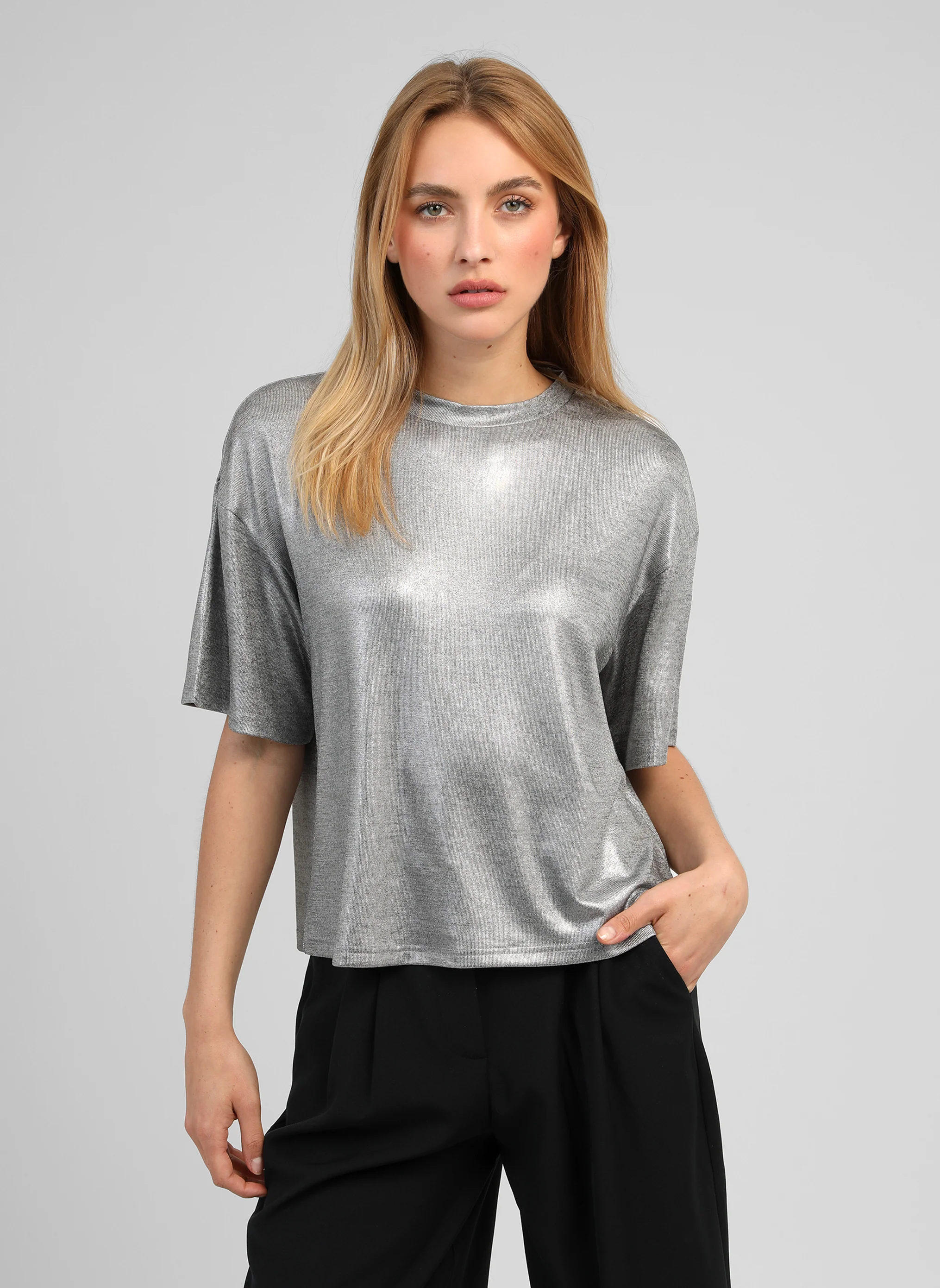 T-SHIRT AKOMILA argent