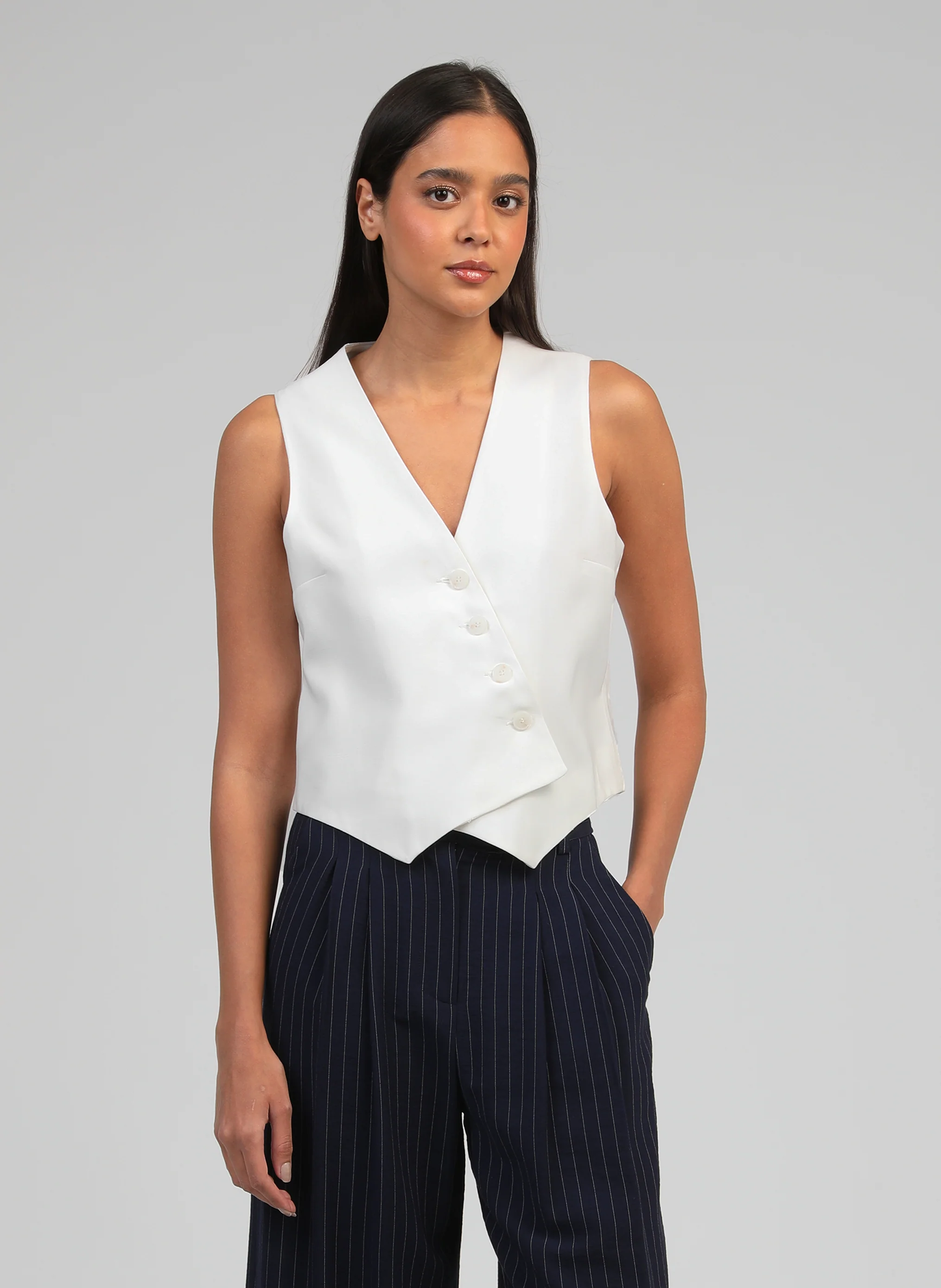 GILET ZAKINA blanc