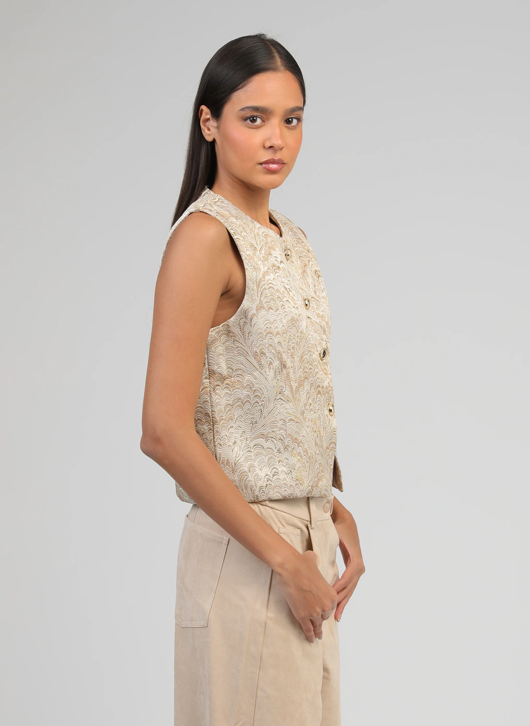VESTE SANS MANCHES HULYSSA gold - Image 3