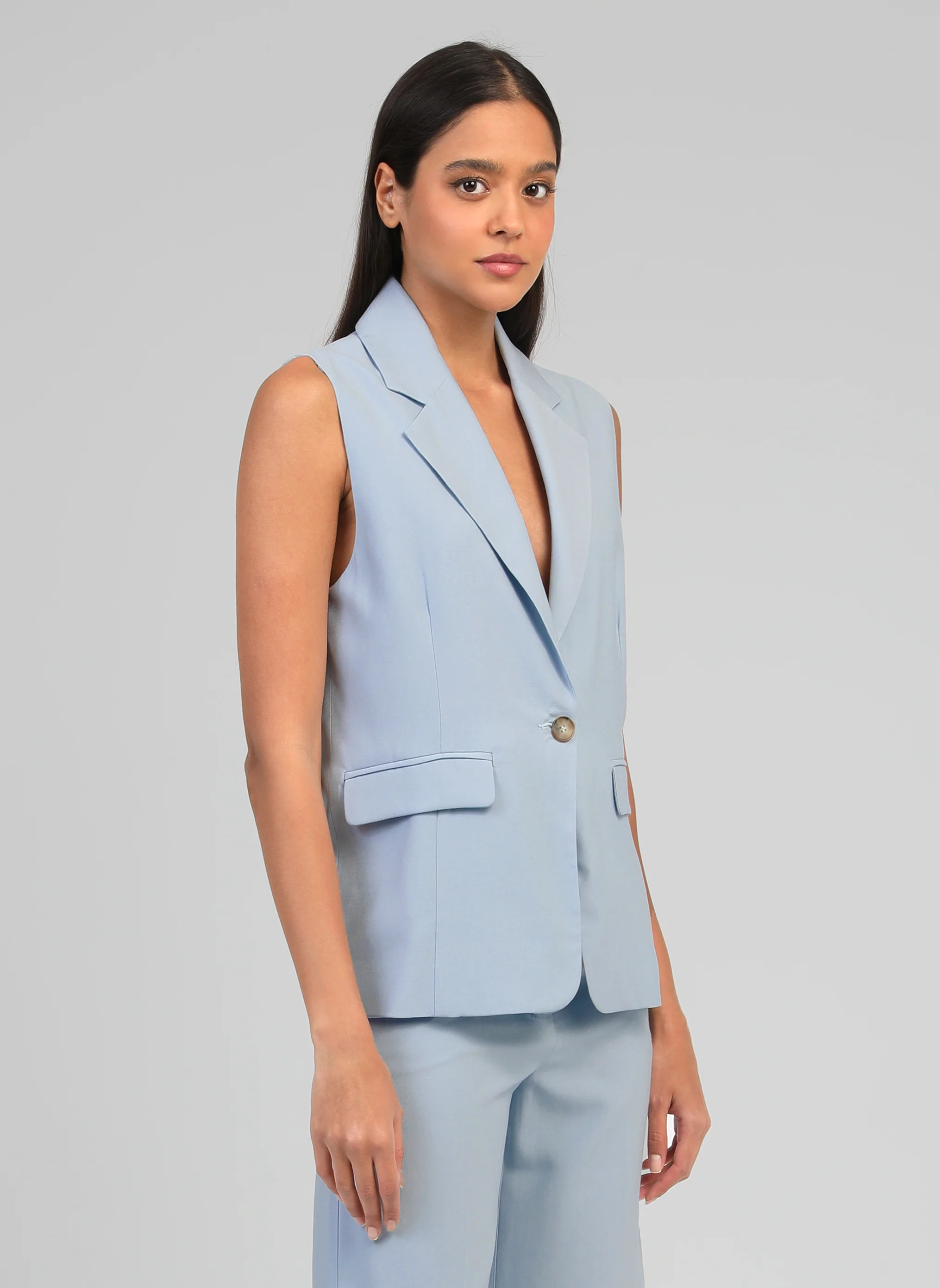 VESTE SANS MANCHES ZAKARITA ciel - Image 4